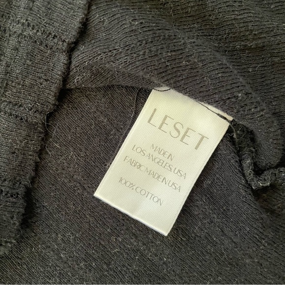 LESET Pointelle Tank Top Black Cotton XL - Picture 9 of 9